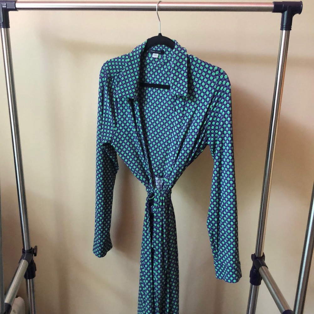 Green wrap dress